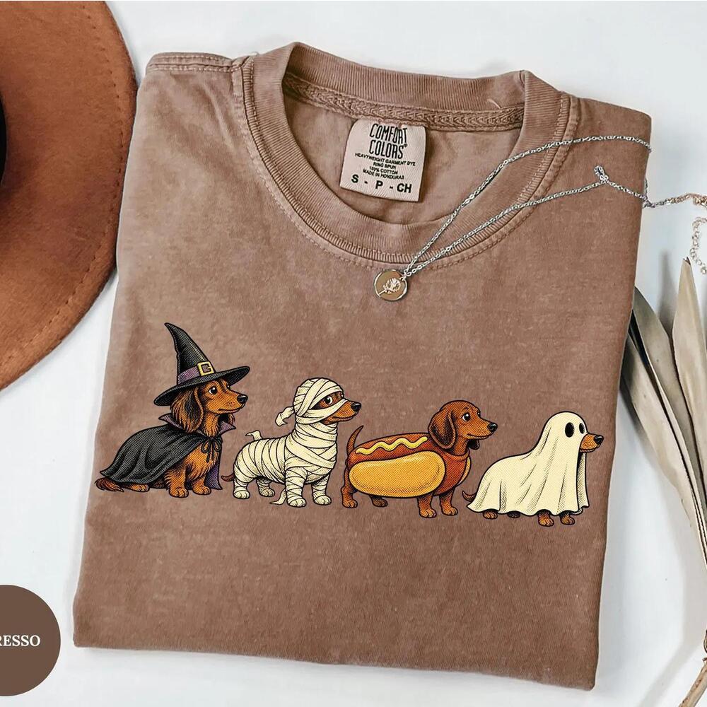 Halloween Dachshund  Shirt, Dog Halloween Costume Tee, Doxie